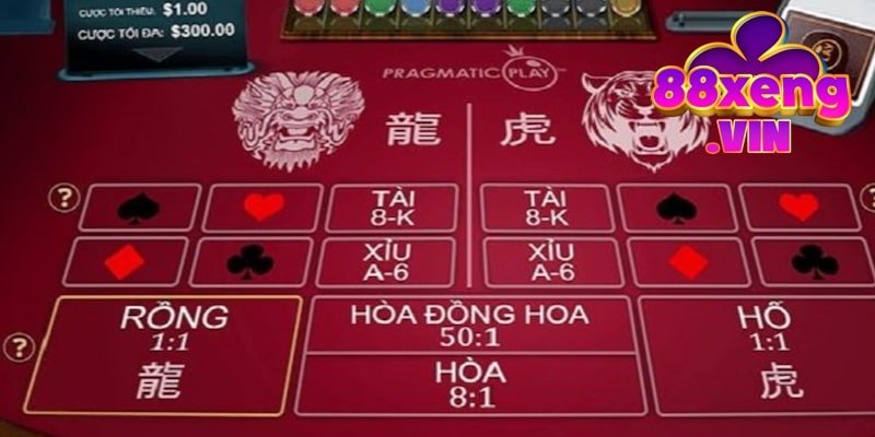 Giao diện đánh bài Rồng Hổ Xeng88 dễ dùng
