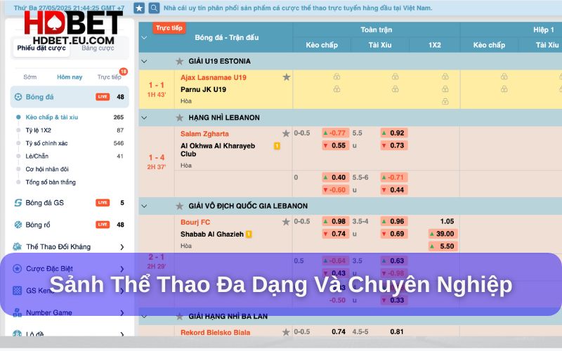 Lý do nên tham gia cá cược Thể Thao tại HDbet